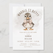 Adorable Duckling Waddle It Be Baby Shower 招待状 (正面)