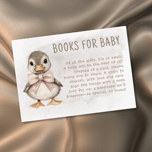 Adorable Duckling Waddle It Be Baby Shower Books エンクロージャーカード