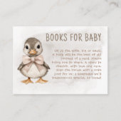 Adorable Duckling Waddle It Be Baby Shower Books エンクロージャーカード (正面)