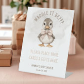 Adorable Duckling Waddle It Be Baby Shower Gift 台座サイン