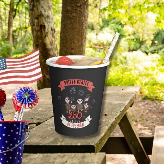 Adorable Eagle Family US 250 Years of Freedom 紙コップ