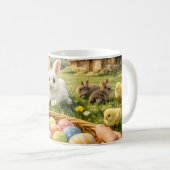 Adorable Easter Mug – Bunny, Chicks & Pastel Eggs コーヒーマグカップ (正面右)