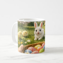Adorable Easter Mug – Bunny, Chicks & Pastel Eggs コーヒーマグカップ