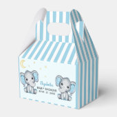 Adorable Elephant Baby Shower Boy フェイバーボックス (正面サイド)