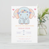 Adorable Elephant Baby Shower Invitation 招待状 (スタンド正面)
