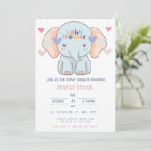 Adorable Elephant Baby Shower Invitation 招待状 (スタンド正面)