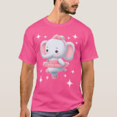 Adorable Elephant Ballerina Dancing Art Tシャツ (正面)