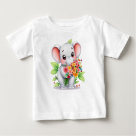 Adorable Elephant Bouquet Baby & Kids T-Shirt ベビーTシャツ