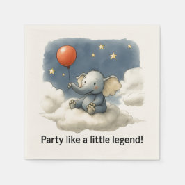 🎈Adorable Elephant Celebration Napkins 🐘✨ スタンダードカクテルナプキン