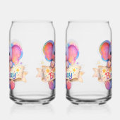 Adorable elephant, happy birthday frosted can glas ガラス缶 (左)