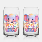 Adorable elephant, happy birthday frosted can glas ガラス缶 (裏面)