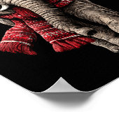 Adorable Elephant In Santa Hat Snowy Winter Christ ポスター (角)