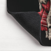 Adorable Elephant In Santa Hat Snowy Winter Christ マウスパッド (コーナー)