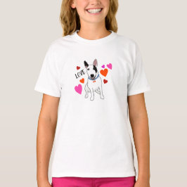 Adorable English Bull Terrier sends his love Tシャツ