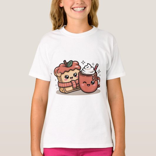 Adorable Fall Coffee Kids T-Shirt Tシャツ (正面)