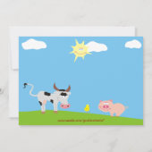 Adorable Farm Animal Birthday Party Invites 招待状 (裏面)
