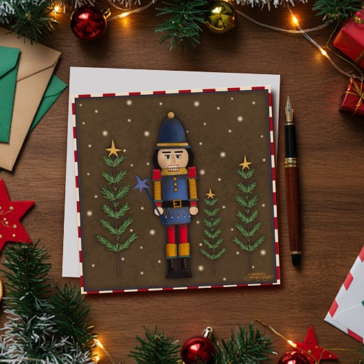 Adorable Festive Christmas Nutcracker Holiday Card シーズンカード