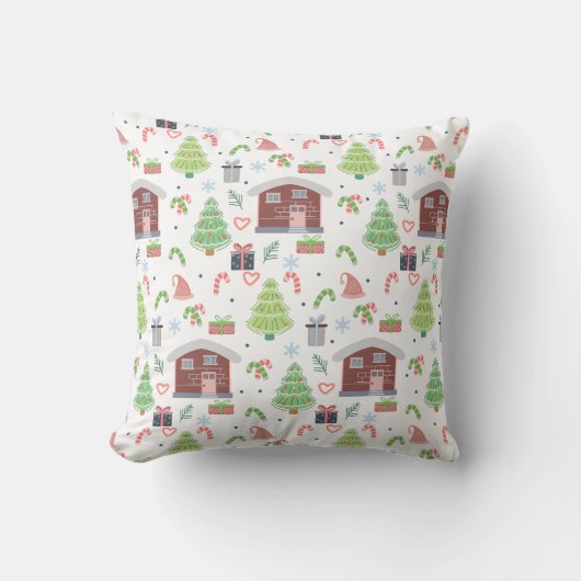Adorable Festive Christmas Pattern クッション (正面)