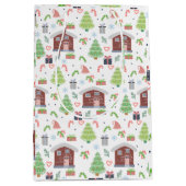 Adorable Festive Christmas Pattern ミディアムペーパーバッグ (正面)