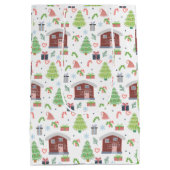 Adorable Festive Christmas Pattern ミディアムペーパーバッグ (裏面)