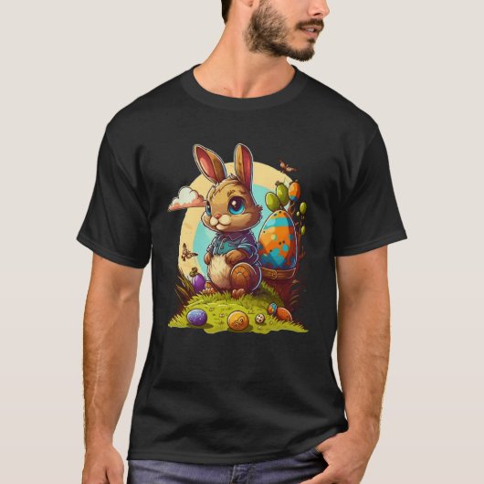 Adorable Festive Easter Kids Cute Easter Bunny Gra Tシャツ (正面)