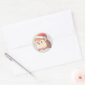 Adorable Festive Hamster Wearing Santa Hat Sticker ラウンドシール (封筒)