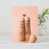 Adorable Finger Couple Art, Cute Finger Faces 招待状 (スタンド正面)