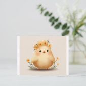 Adorable Flower Crown Chick Postcard ポストカード (スタンド正面)