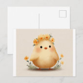 Adorable Flower Crown Chick Postcard ポストカード (正面/裏面)