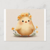 Adorable Flower Crown Chick Postcard ポストカード (正面)