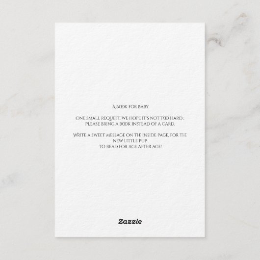 Adorable, fluffy baby wolf Baby Shower 招待状 (裏面)