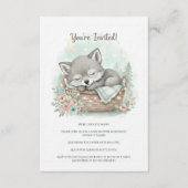 Adorable, fluffy baby wolf Baby Shower 招待状 (正面)