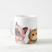 Adorable Fluffy Cat Lover Coffee Mug コーヒーマグカップ (正面左)