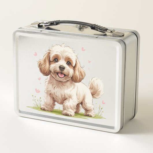 Adorable Fluffy Cockapoo Puppy Lunch Box  メタルランチボックス (裏面)