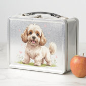 Adorable Fluffy Cockapoo Puppy Lunch Box  メタルランチボックス (インサイチュ)