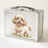 Adorable Fluffy Cockapoo Puppy Lunch Box メタルランチボックス (正面)