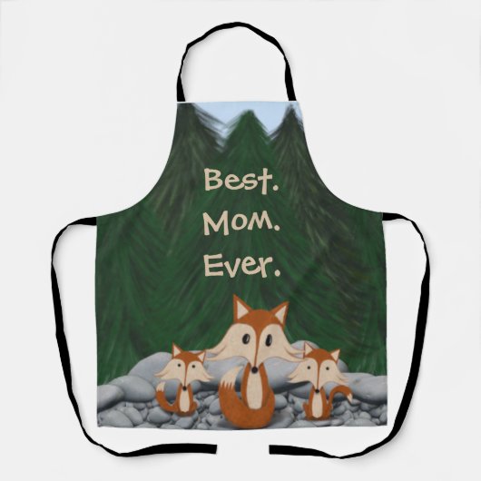 Adorable Fox Family エプロン (正面)