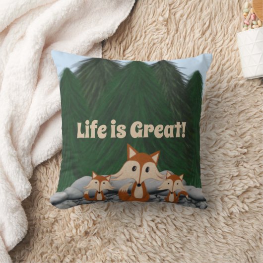 Adorable Fox Family  クッション (ブランケット)
