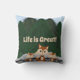 Adorable Fox Family  クッション