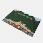 Adorable Fox Family ドアマット (アングル)