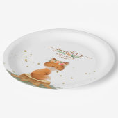 Adorable Fox Flower Crown Baby Shower Theme ペーパープレート (アングル)