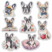 Adorable French Bulldog Collection  シール (正面)