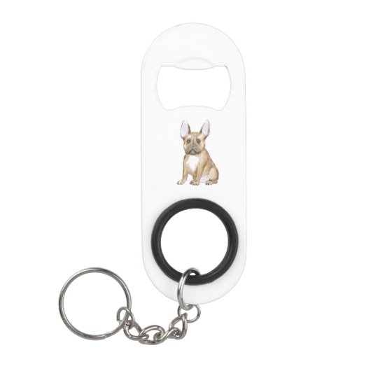 Adorable french bulldog puppy キーホルダー栓抜き (正面)