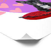 Adorable frienchie puppy with hearts フォトプリント (角)