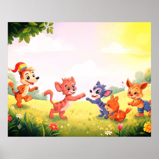 Adorable Furry Animals for Your Little Ones Wall  ポスター (正面)
