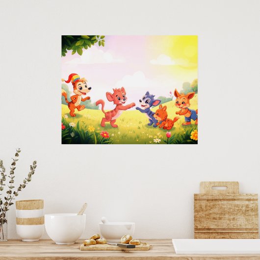 Adorable Furry Animals for Your Little Ones Wall  ポスター (キッチン)