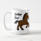 Adorable Gallop On! Happy Foal Kawaii Horse Design コーヒーマグカップ (左)