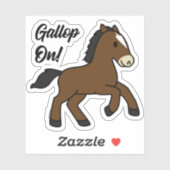 Adorable Gallop On! Happy Foal Kawaii Horse Design シール (シート)