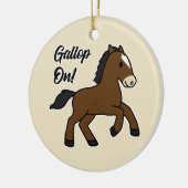 Adorable Gallop On! Happy Foal Kawaii Horse Design セラミックオーナメント (左)