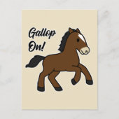 Adorable Gallop On! Happy Foal Kawaii Horse Design ポストカード (正面)